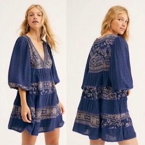 Free People my Love Navy Blue Mini Dress